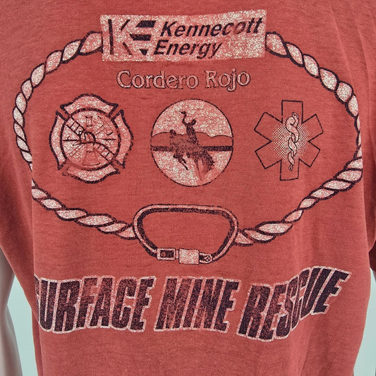 Vintage 1990s Kennecott Energy Cordero Rojo Surface Mine Rescue T-Shirt (L)