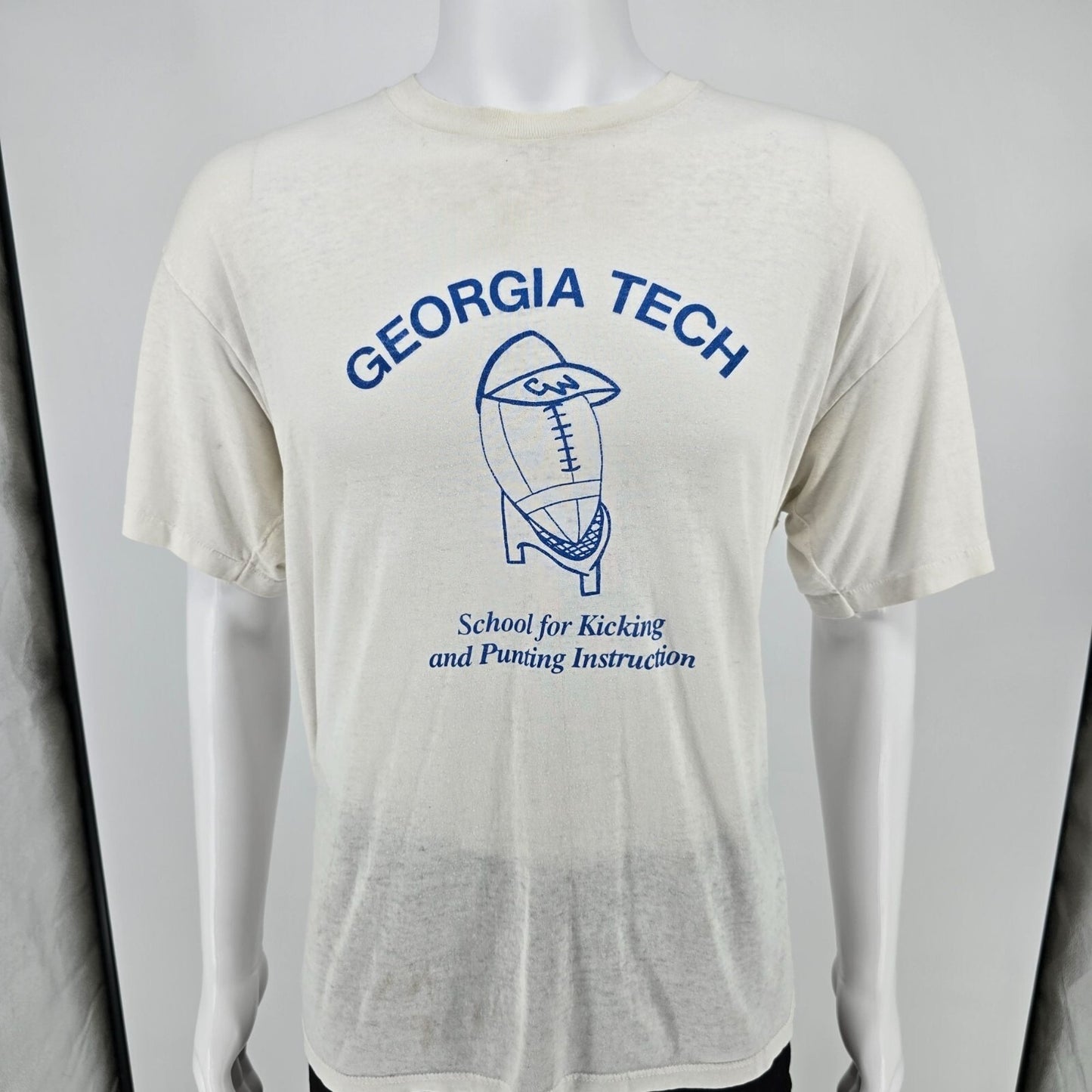 Vintage 1980s Stedman Georgia Tech School for Kicking and Punting T-Shirt (XL)