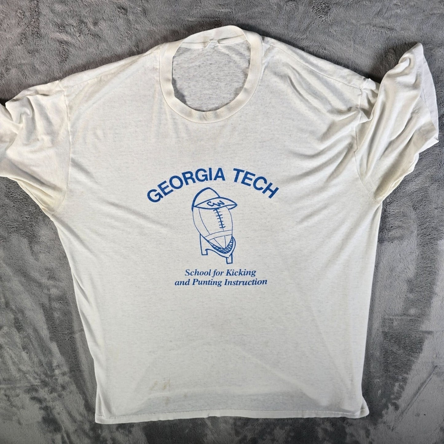 Vintage 1980s Stedman Georgia Tech School for Kicking and Punting T-Shirt (XL)