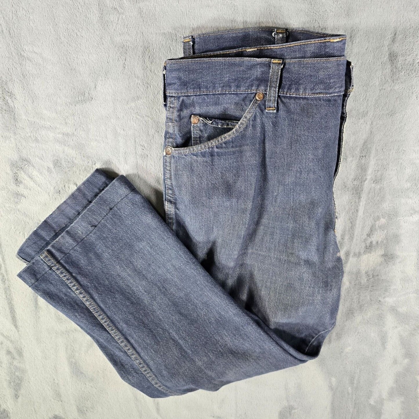 Vintage 1980s Roebucks (Sears) Distressed Mens Denim Blue Jeans (36x25)