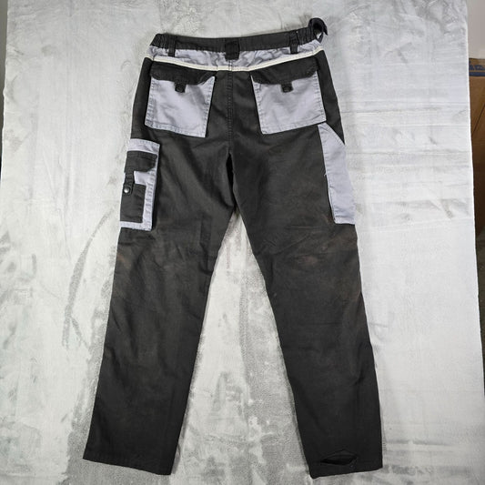 Toptex Pro Distressed Mens Reflective Black German Cargo Utility Pants (35x30)