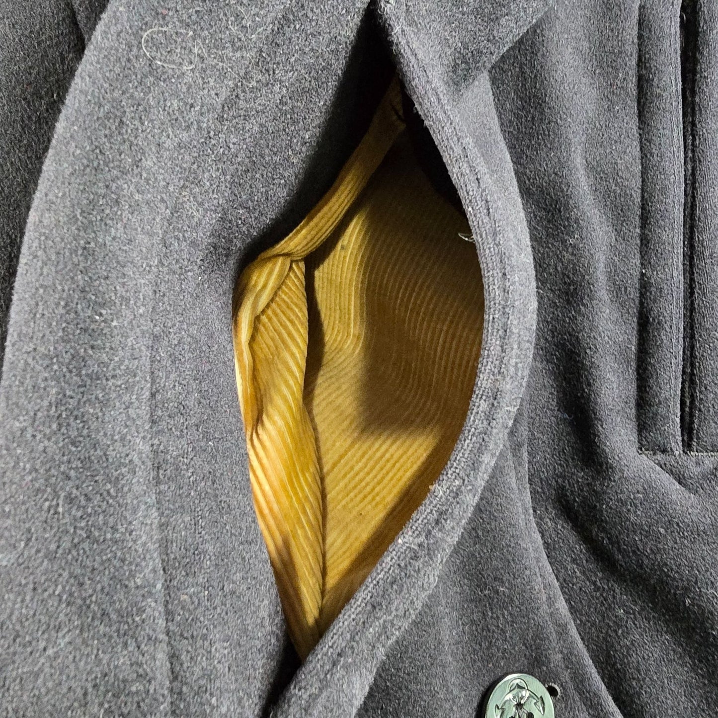 Vintage 1950s U.S. Navy Midnight Blue Double-Breasted Wool Peacoat (M)