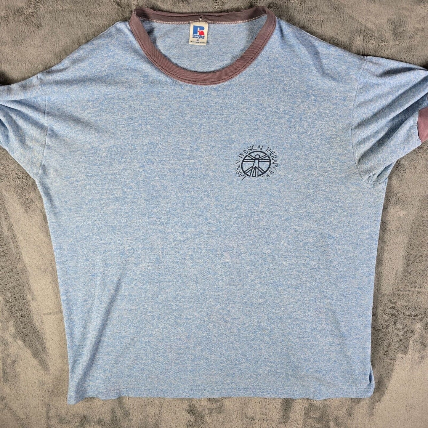 Vintage 1980s Rusell Athletic Larsen Physical Therapy Ringer T-Shirt (XL)