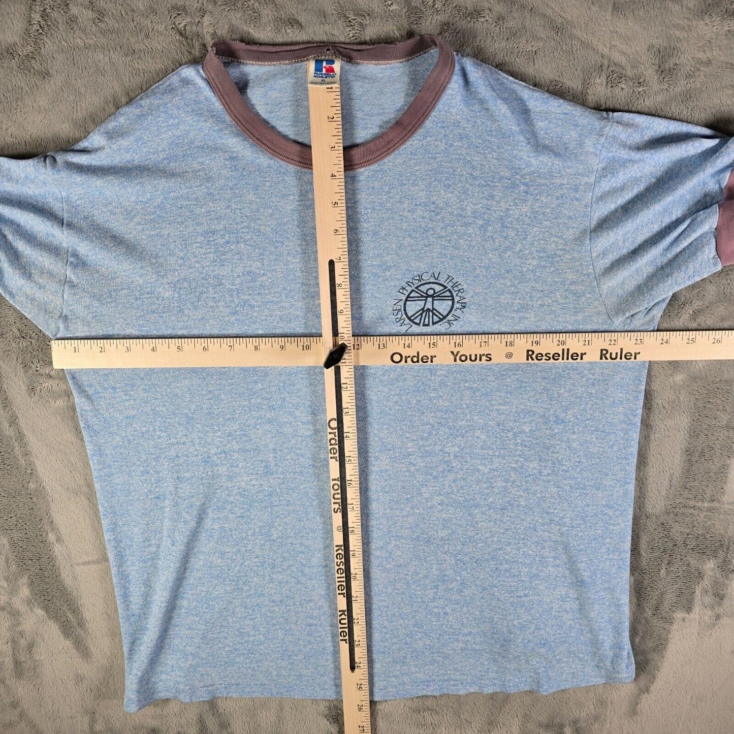 Vintage 1980s Rusell Athletic Larsen Physical Therapy Ringer T-Shirt (XL)