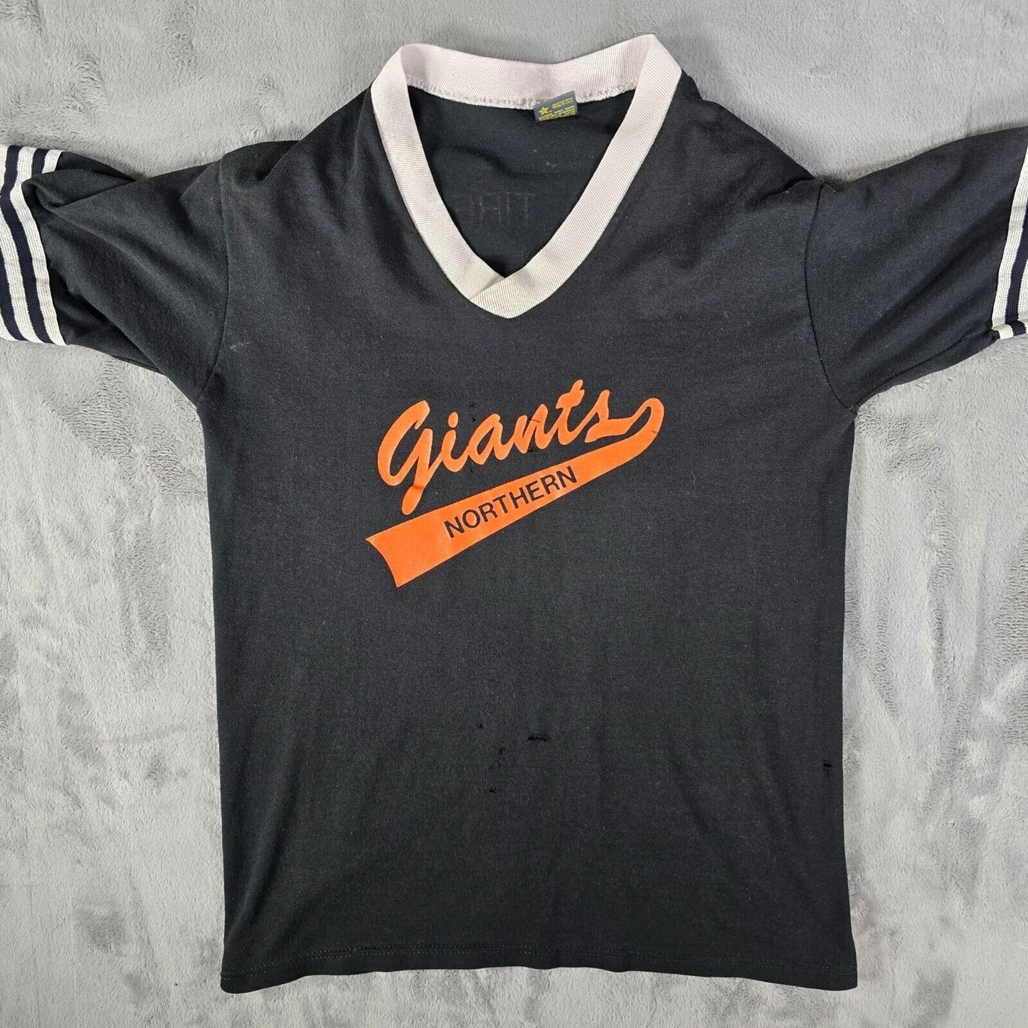 Vintage 1980s Distressed Northern Giants Tonka Tire Co. #15 Baseball Jersey (XS)
