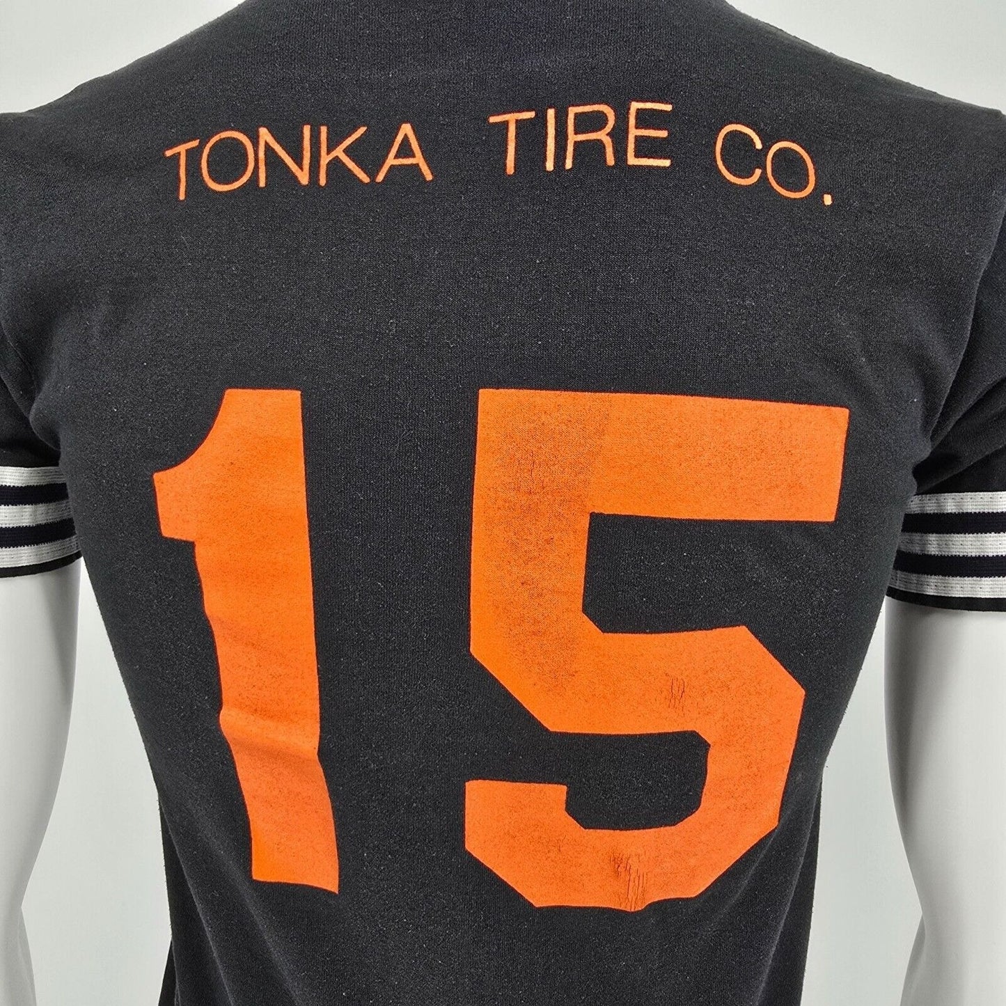 Vintage 1980s Distressed Northern Giants Tonka Tire Co. #15 Baseball Jersey (XS)