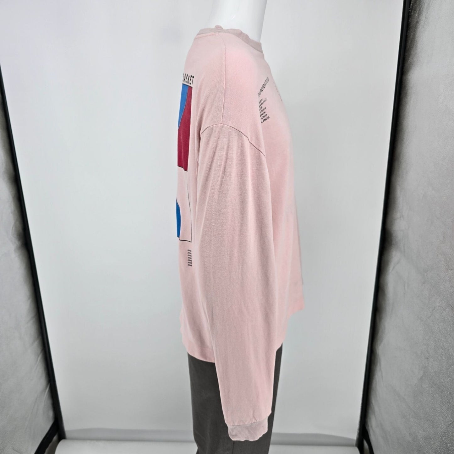 ASOS COLLUSION European Tour 2031 Pink Long Sleeve Knit T-Shirt (S) *Flawed