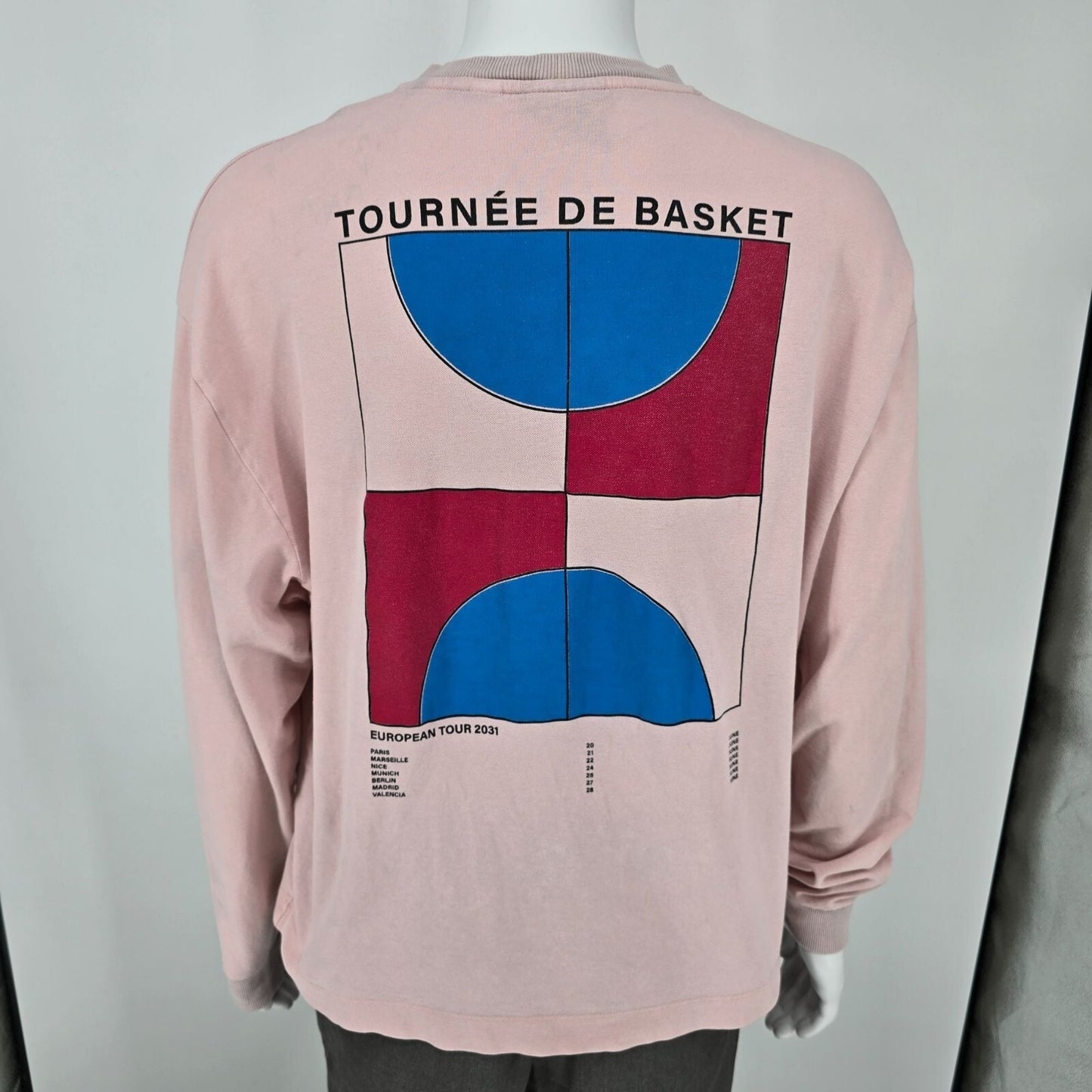 ASOS COLLUSION European Tour 2031 Pink Long Sleeve Knit T-Shirt (S) *Flawed