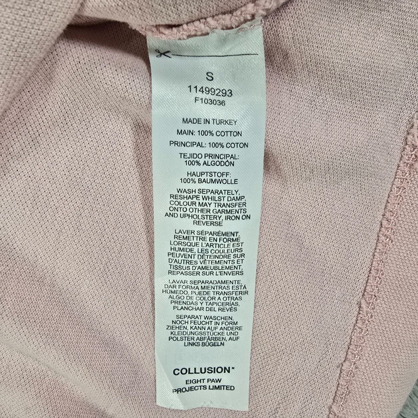 ASOS COLLUSION European Tour 2031 Pink Long Sleeve Knit T-Shirt (S) *Flawed