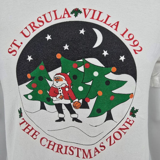 Vintage 1990s St. Ursula Villa The Christmas Zone 1992 Cincinnati T-Shirt (S/M)
