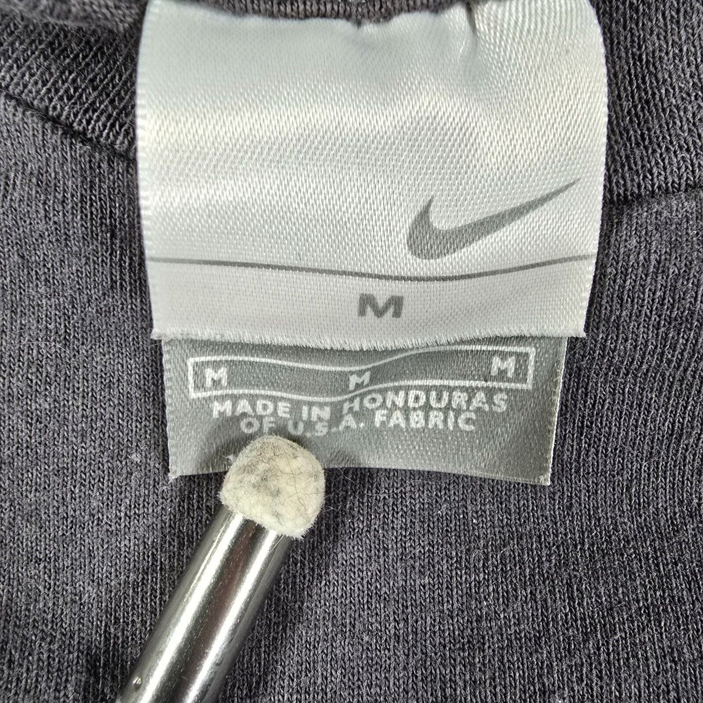Vintage Y2K Nike Mens "Just Do It" Mini Swoosh Long Sleeve Dark Gray T-Shirt (M)