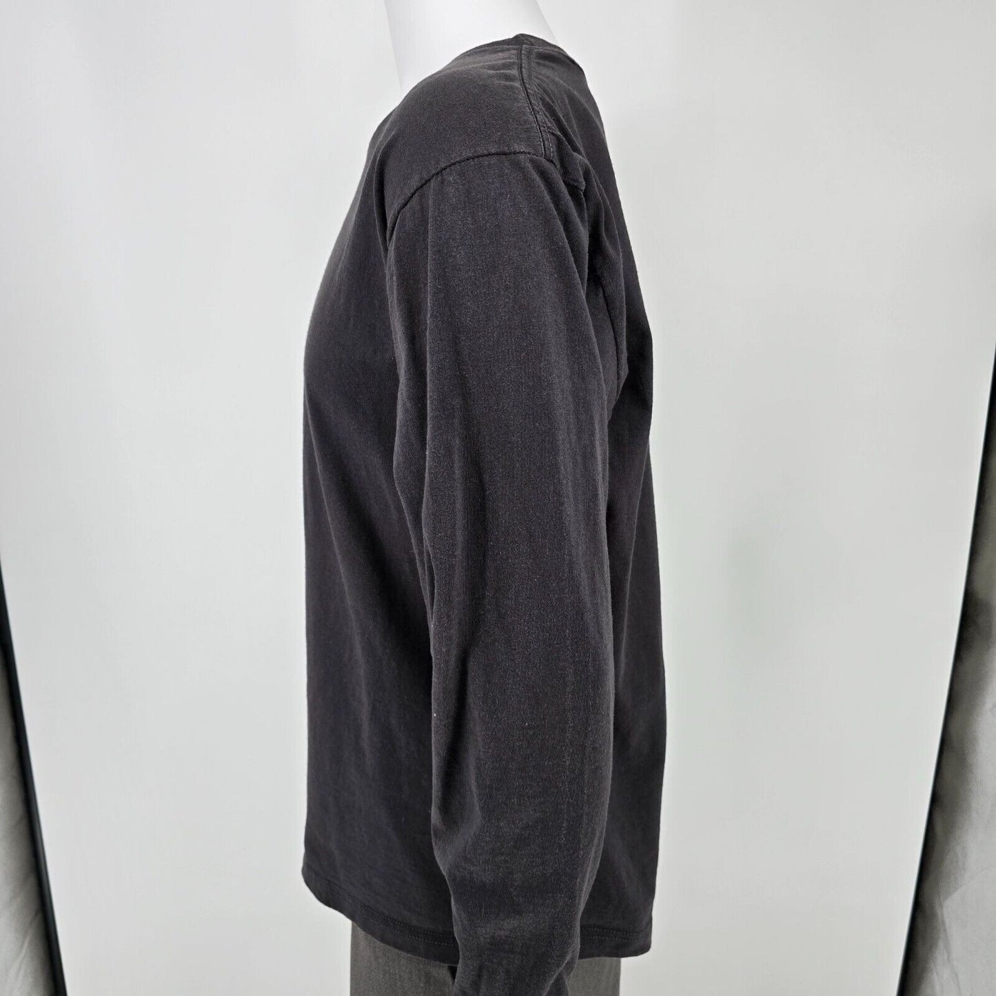 Vintage Y2K Nike Mens "Just Do It" Mini Swoosh Long Sleeve Dark Gray T-Shirt (M)