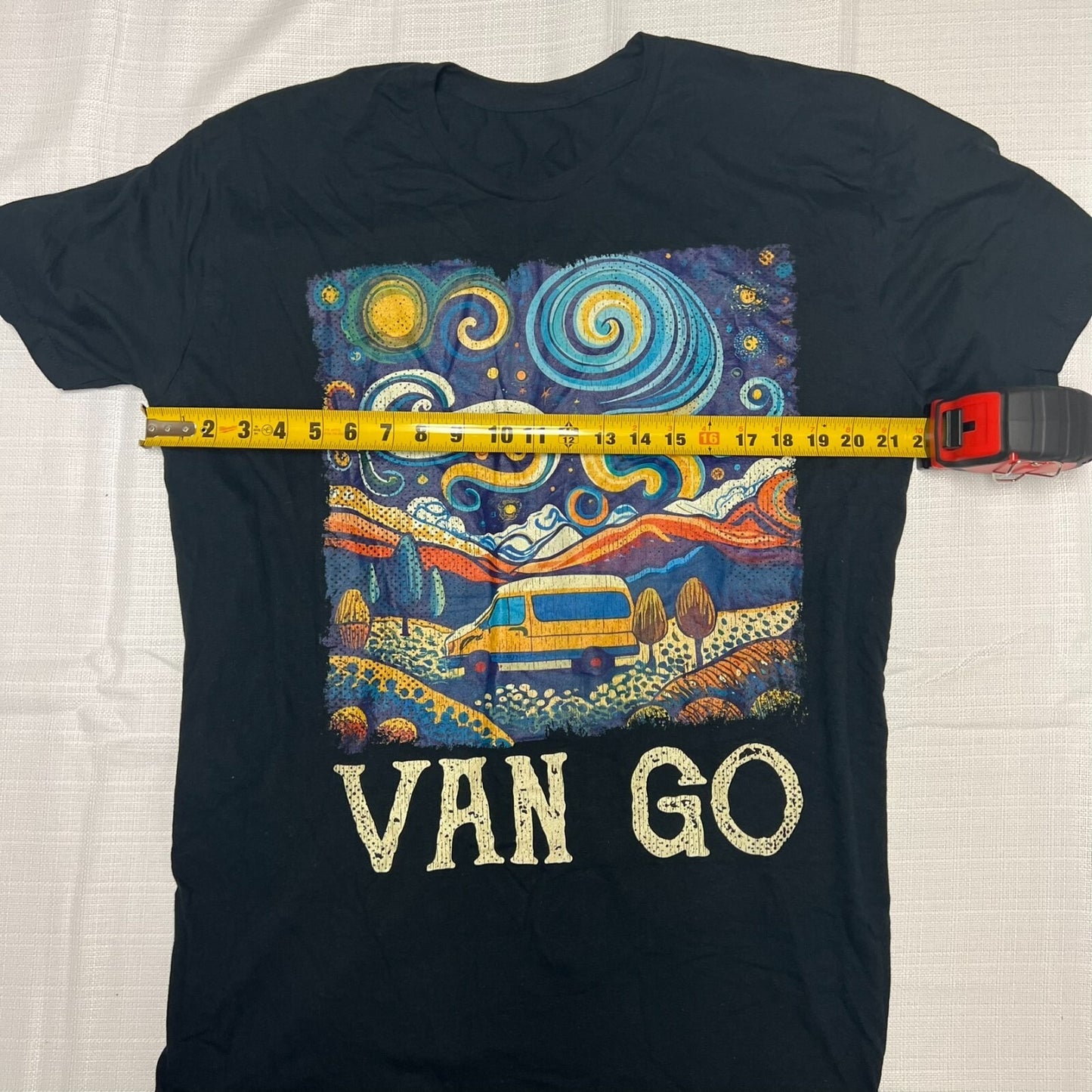 Black Vincent Van Gogh Vanlife "Van Go" Graphic T-Shirt (XL)
