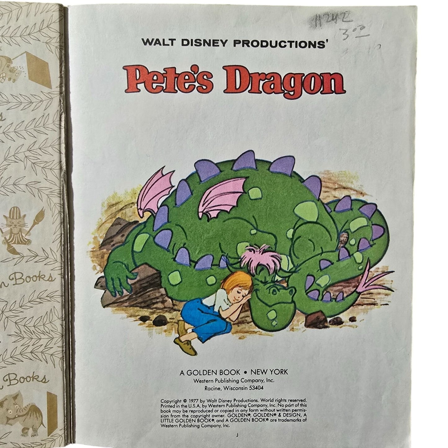 VTG Walt Disney Productions' Pete's Dragon Little Golden Book 10th Edition 1977