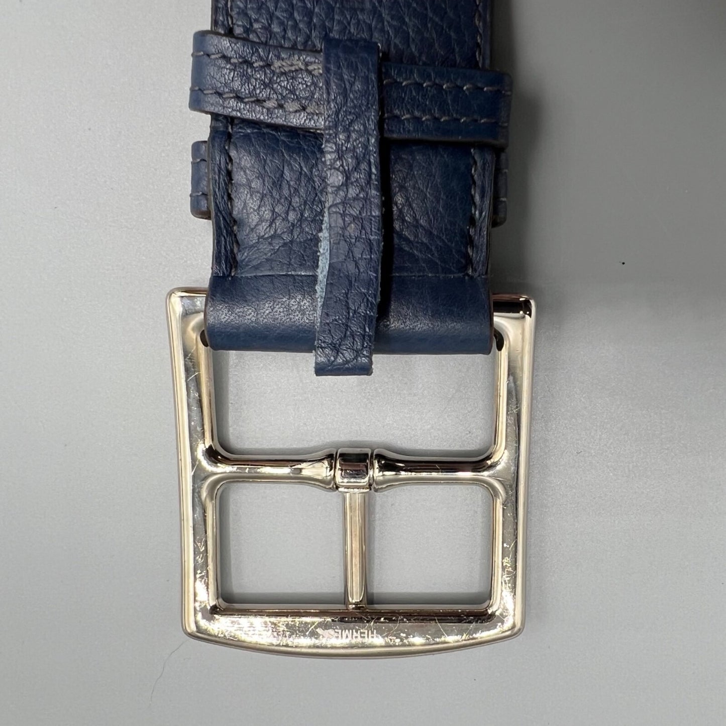 Hermès Blue 42 mm Clemence Leather Etrivière Belt ( Women's XS 26-29.875 inches)