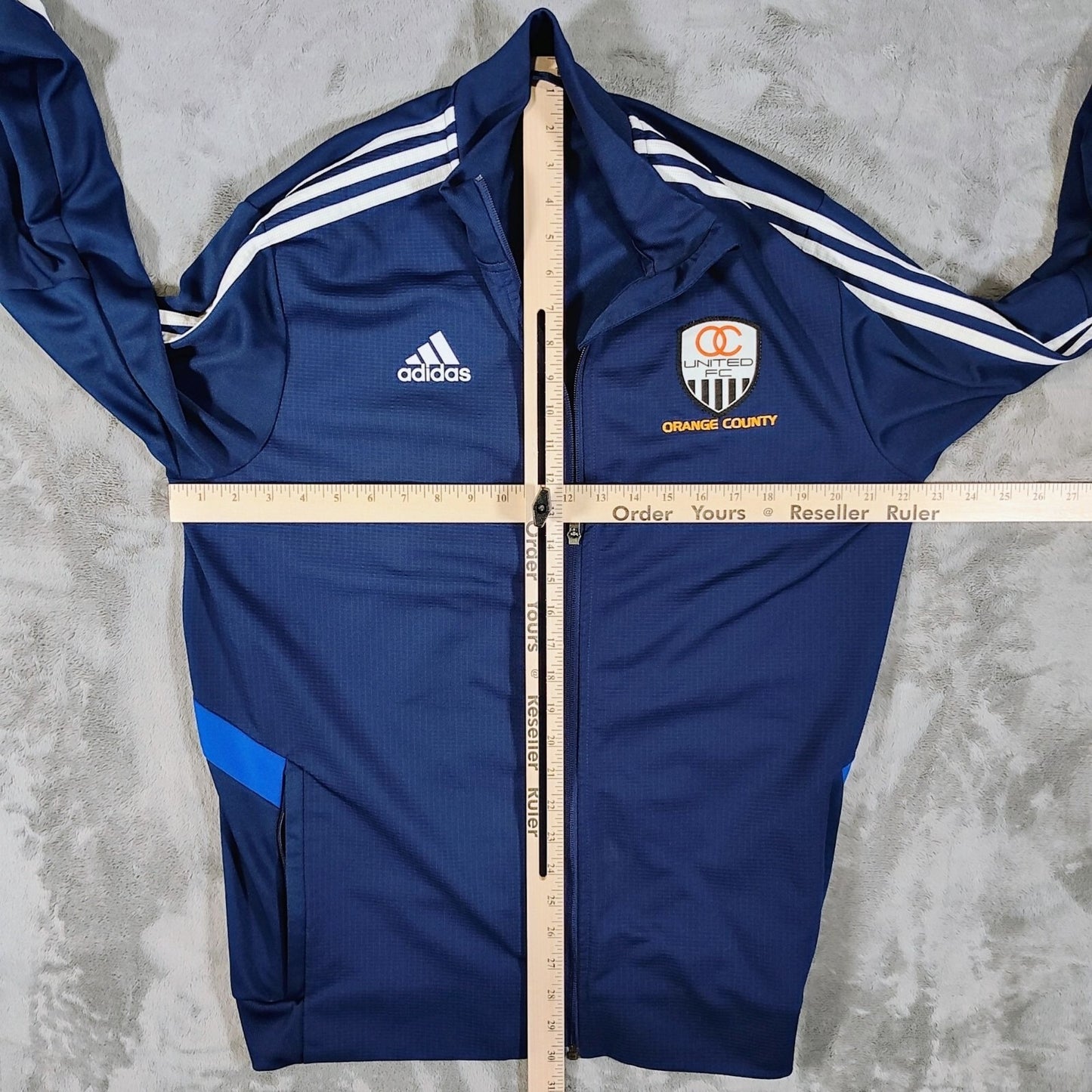Adidas Navy Blue Tiro 2019 Orange County United FC Soccer Training Jacket (M)
