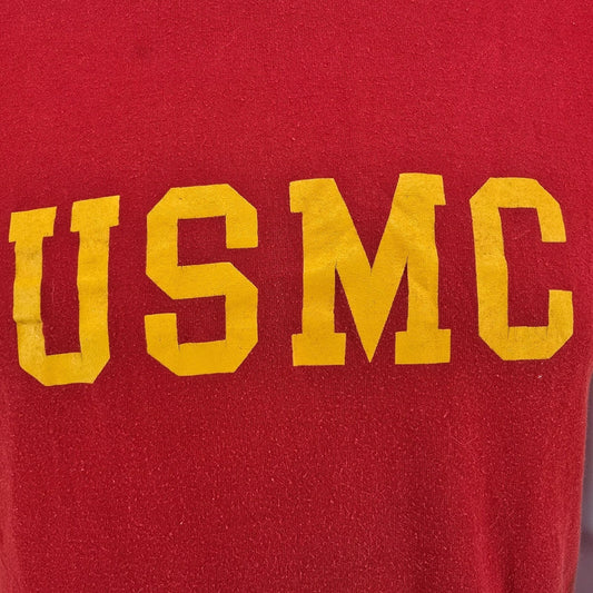 Vintage 1980s MJ Soffe Company USMC United States Marine Corps Red T-Shirt (S/M)