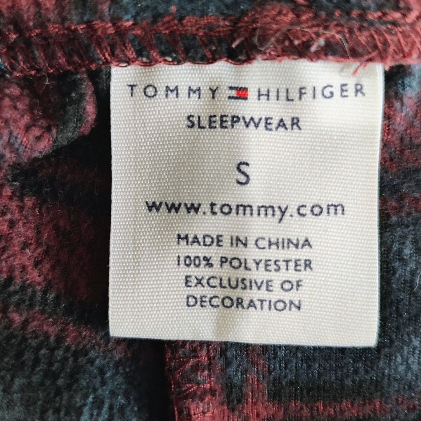 Tommy Hilfiger Sleepwear Red and Blue Plaid Fleece Mens Pajama Pants (Small)