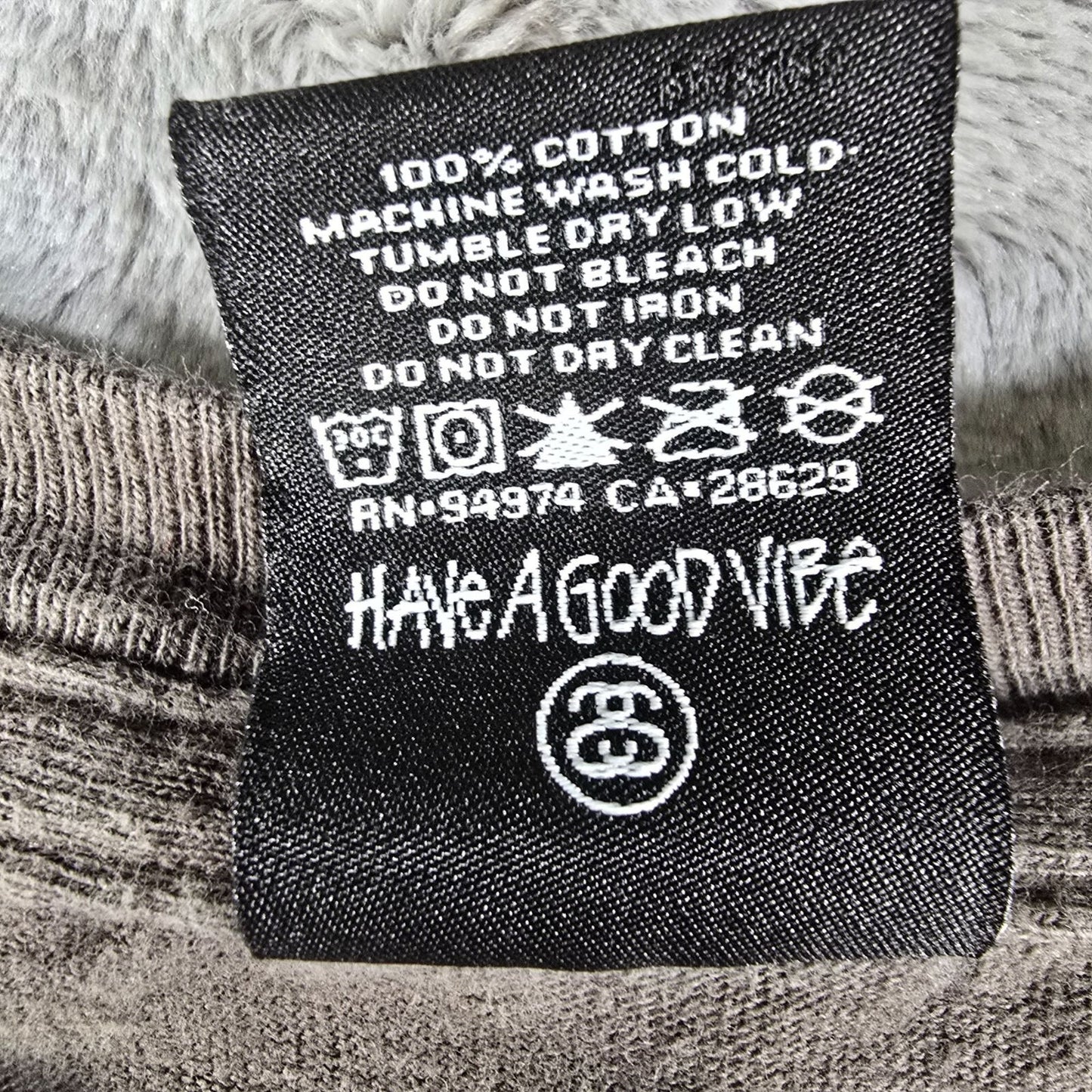 Distressed 2010s Stüssy Crowned Donkey Big A** Gear Graphic Logo T-Shirt (M)