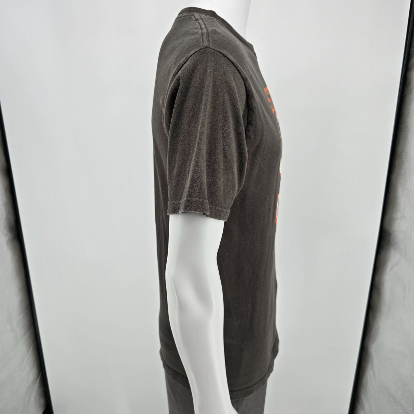 Distressed 2010s Stüssy Crowned Donkey Big A** Gear Graphic Logo T-Shirt (M)