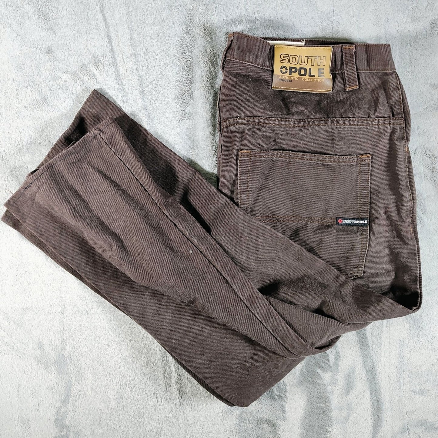 Southpole Authentic Collection Y2K Mens Boot Cut High Rise Brown Jeans Size 38