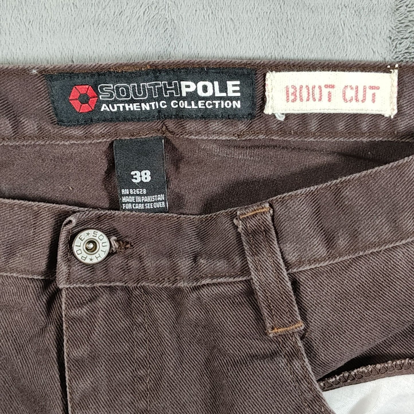 Southpole Authentic Collection Y2K Mens Boot Cut High Rise Brown Jeans Size 38