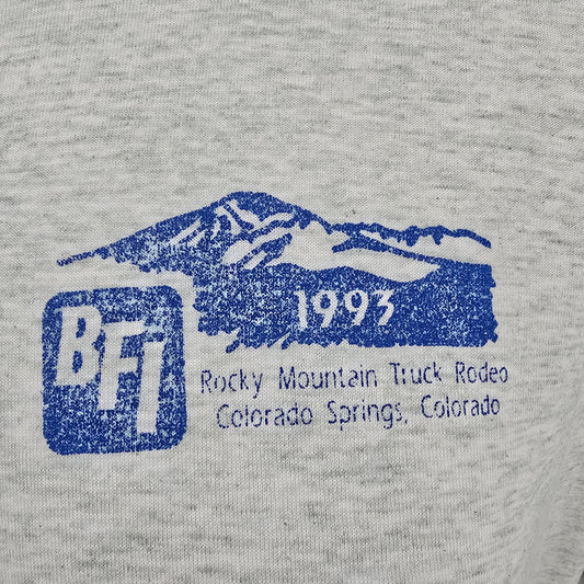 Vintage 1993 BFI Rocky Mountain Truck Rodeo Colorado Springs T-Shirt (L)