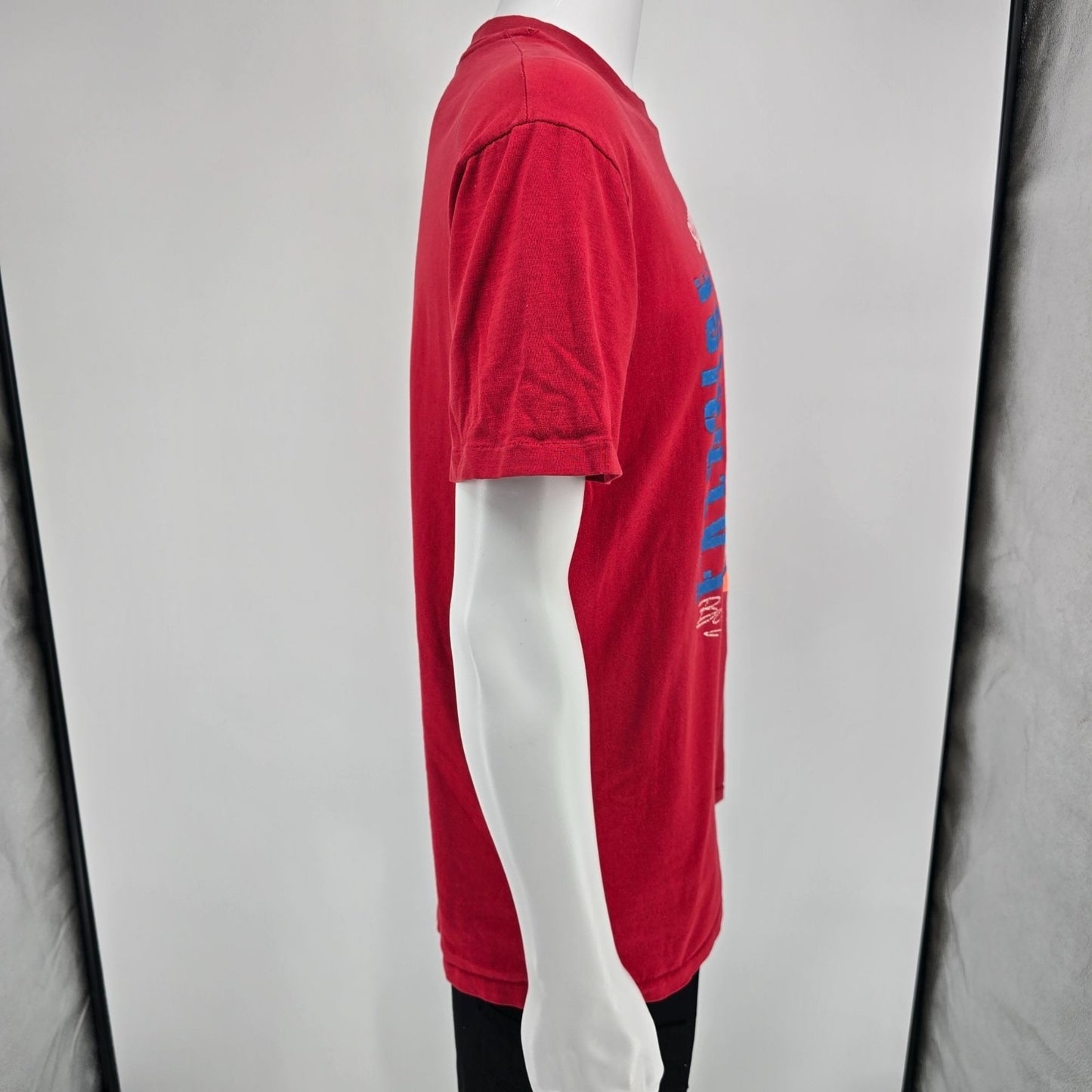 Vintage 1980s Superbuild Exercise Tough Body Power Single Stitch Gym T-Shirt (L)
