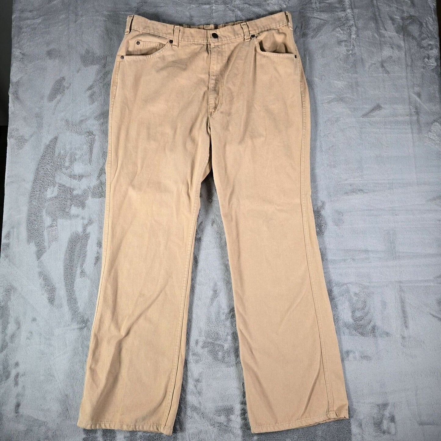 Vintage Late 70s Early 80s Levi's For Men White Tab Tan Flared Leg Pants (38x31)
