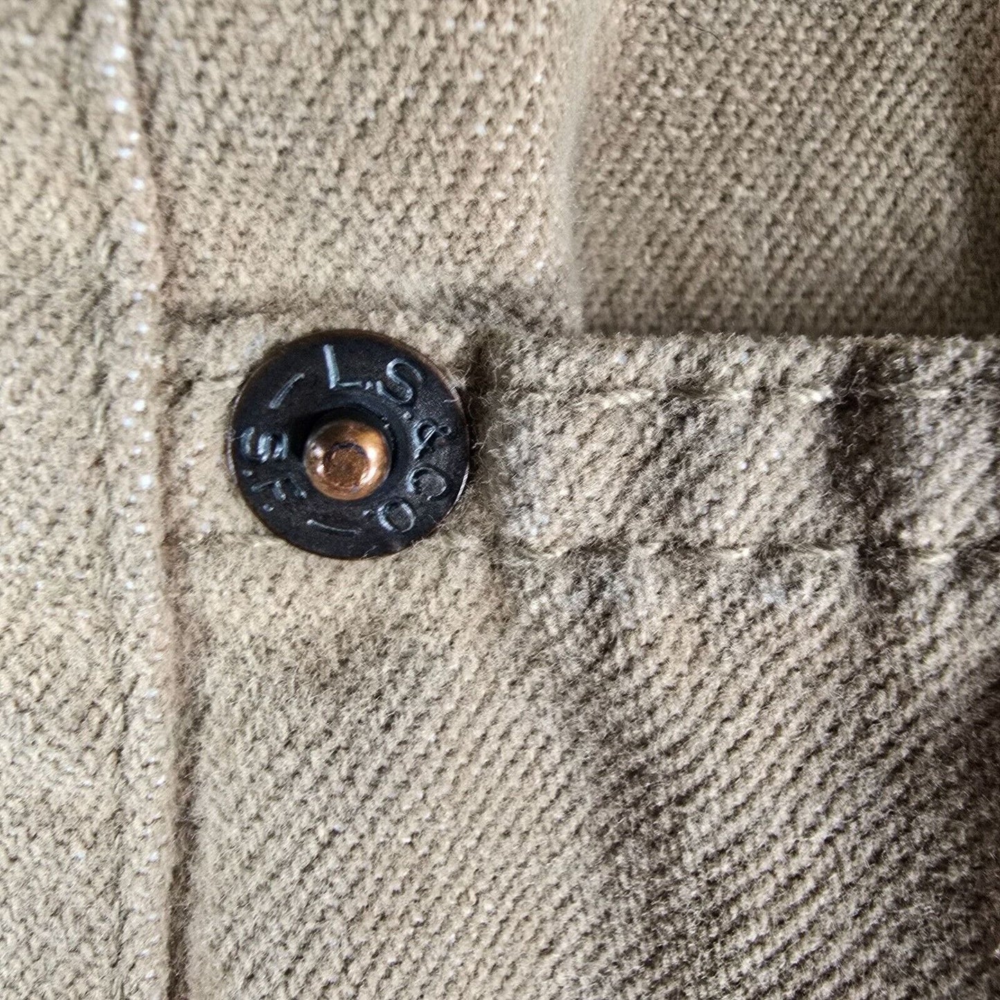 Vintage Late 70s Early 80s Levi's For Men White Tab Tan Flared Leg Pants (38x31)