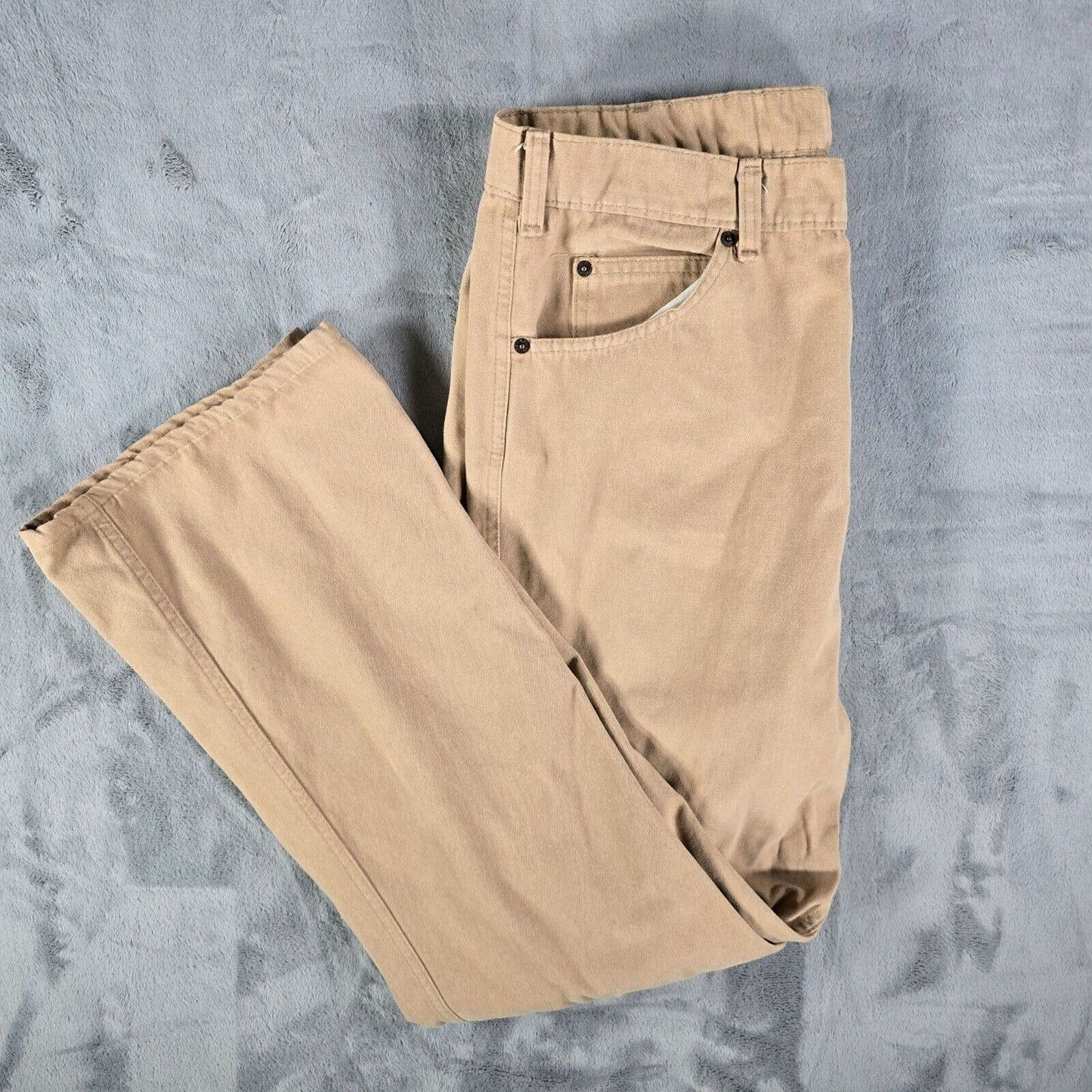 Vintage Late 70s Early 80s Levi's For Men White Tab Tan Flared Leg Pants (38x31)