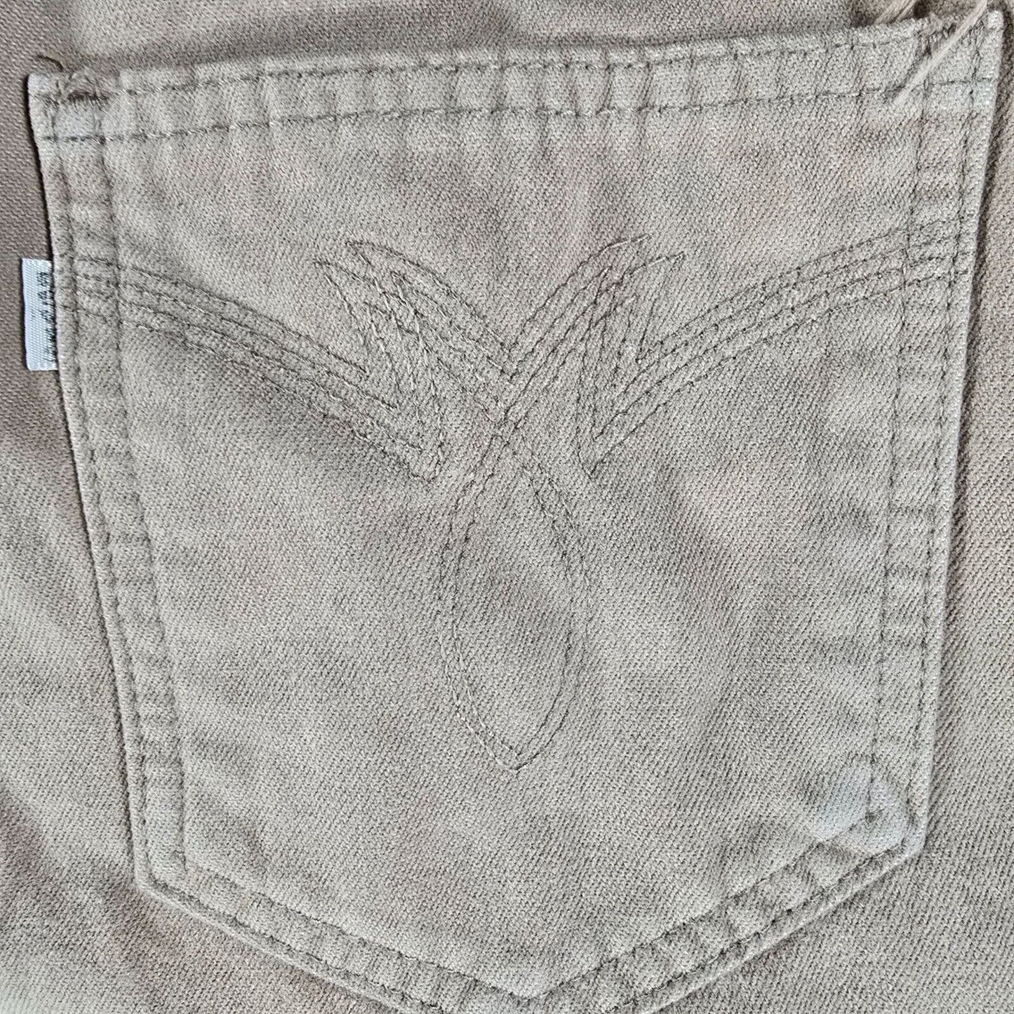Vintage Late 70s Early 80s Levi's For Men White Tab Tan Flared Leg Pants (38x31)