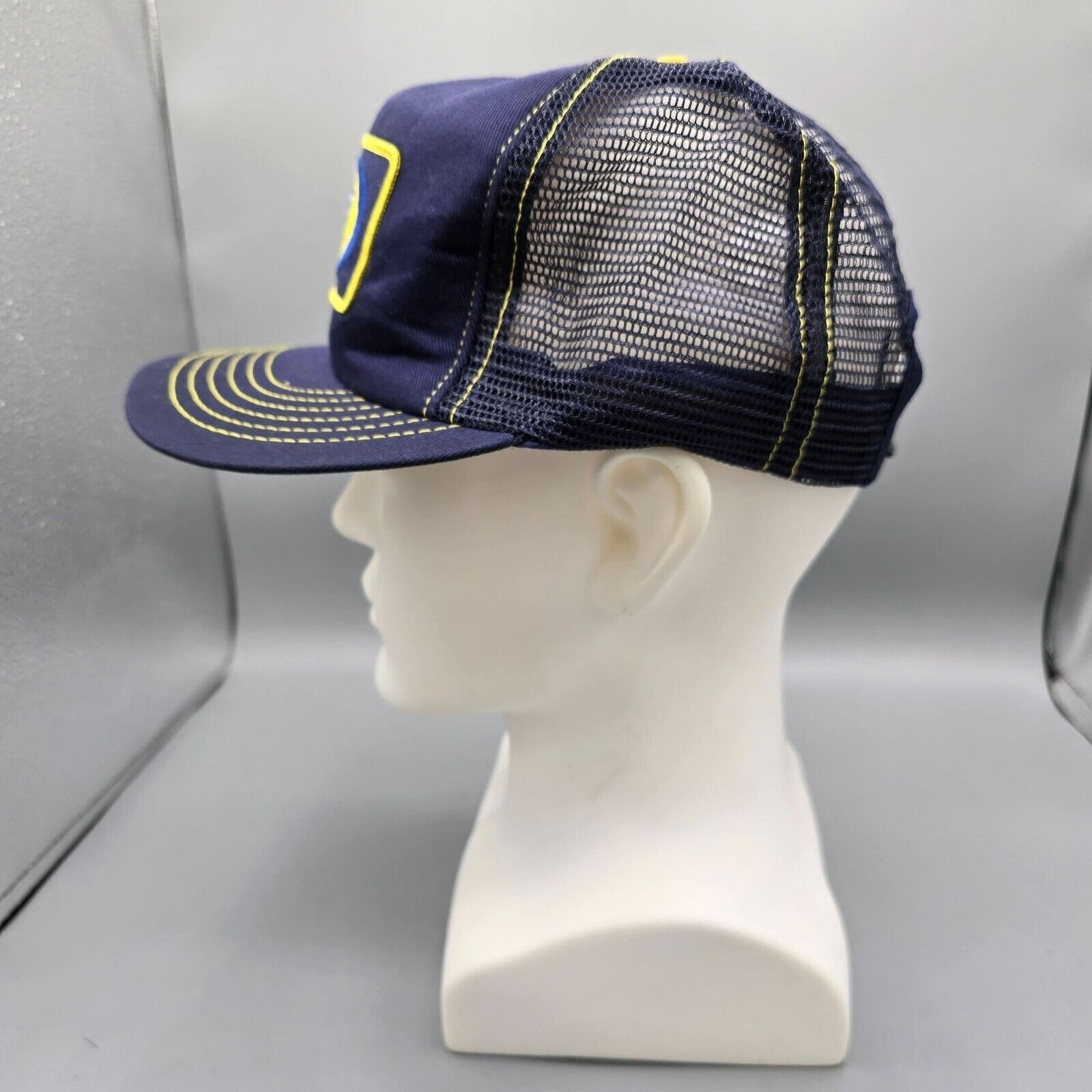 Vintage 1980s Stylemaster Made in USA Bandag Tires Patch Logo Mesh Snapback Hat