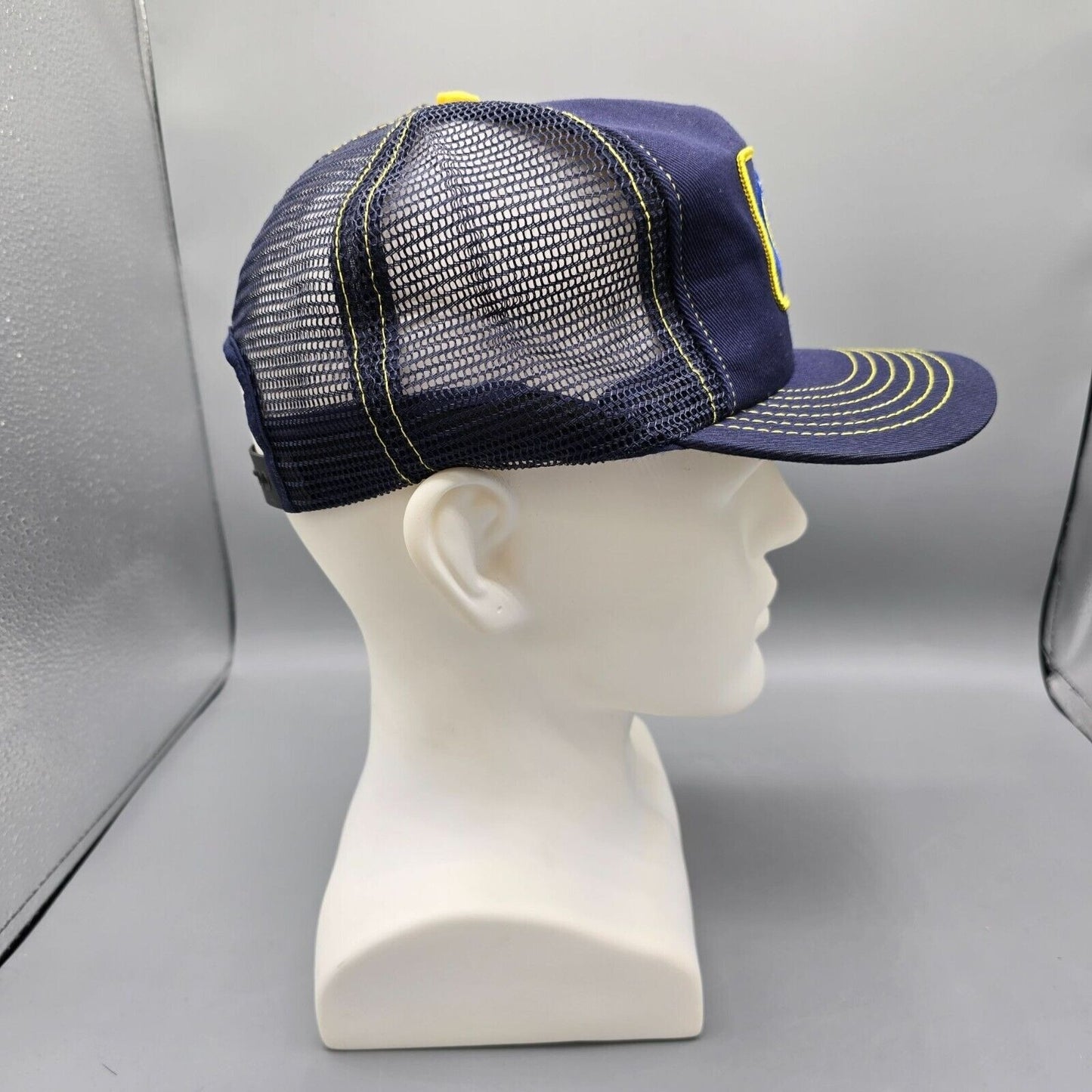 Vintage 1980s Stylemaster Made in USA Bandag Tires Patch Logo Mesh Snapback Hat