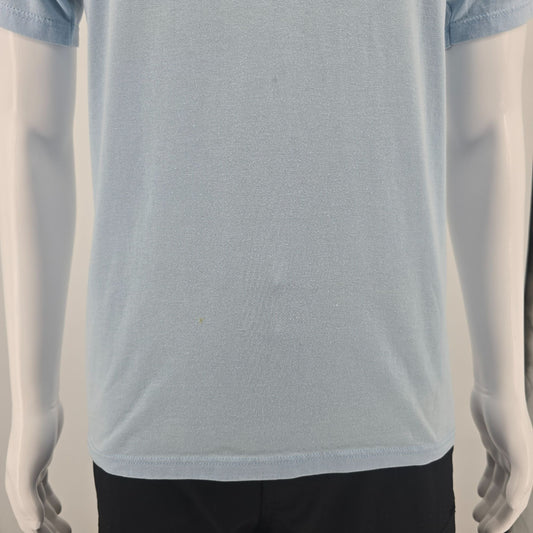 Vintage 1990s Jerzees 50/50 Heavyweight Light Blue/Pale Blue Blank T-Shirt (M)