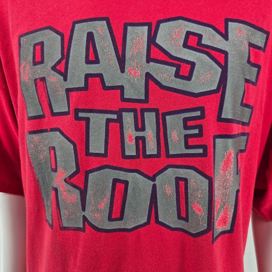 Vintage "1990s Raise The Roof It's Playoff Time!" Single Stitch T-Shirt (2XL)