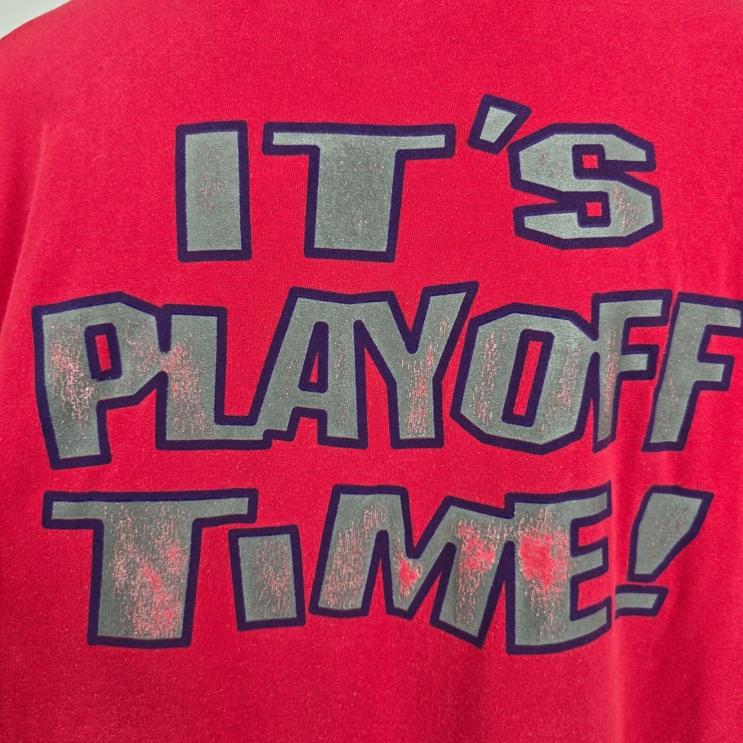 Vintage "1990s Raise The Roof It's Playoff Time!" Single Stitch T-Shirt (2XL)