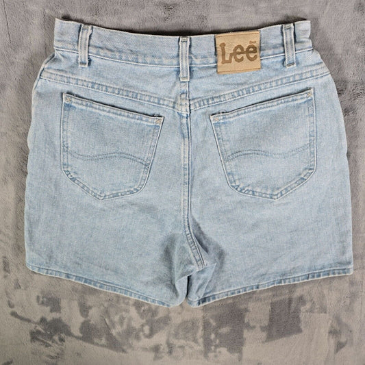 Vintage 1990s Lee Womens Light Wash High Waisted Mom Jean Shorts (Size 4)