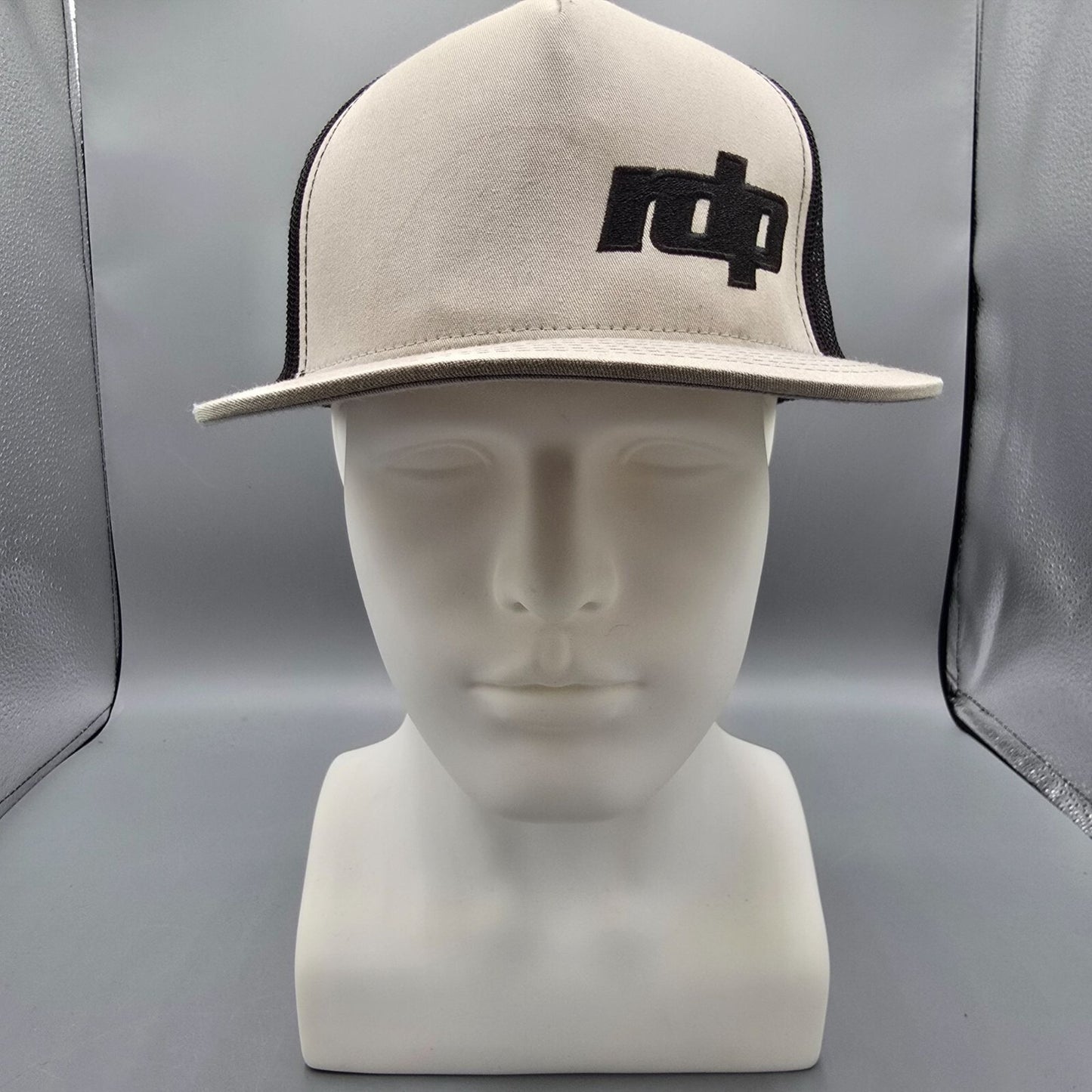 rdp Logo Beige & Black Snapback Yupoong Five-Panel Hat *Distressed/Stained