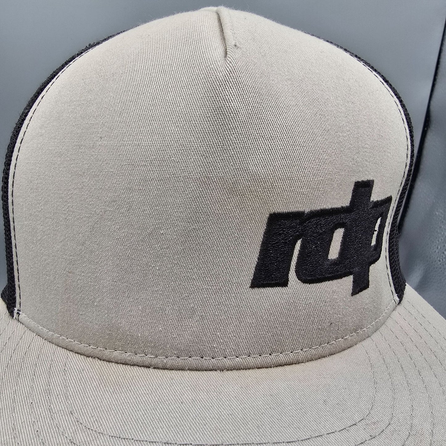 rdp Logo Beige & Black Snapback Yupoong Five-Panel Hat *Distressed/Stained