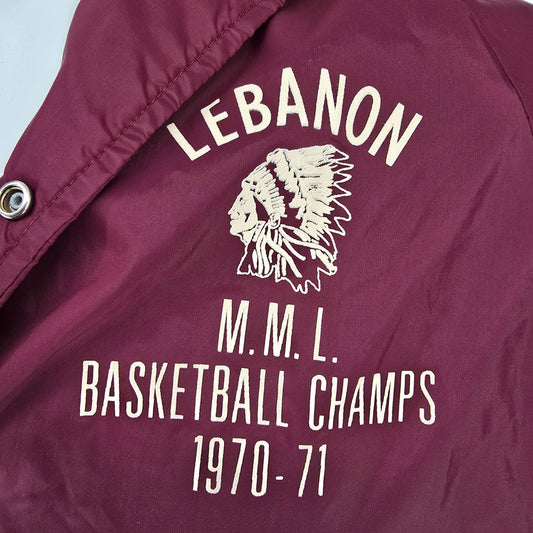 Vintage 1970s Champion Lebanon M.M.L. Basketball Champs 1970-71 Coach Jacket (M)