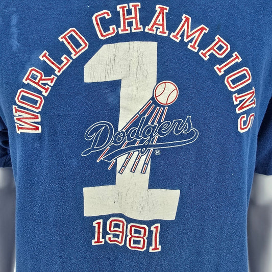 Vintage 1981 Artex MLB Los Angeles Dodgers World Series Champions T-Shirt (L)