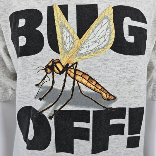 Vintage 1990s Royal Avalon "Bug Off!" Heather Gray Mosquito Graphic T-Shirt (L)