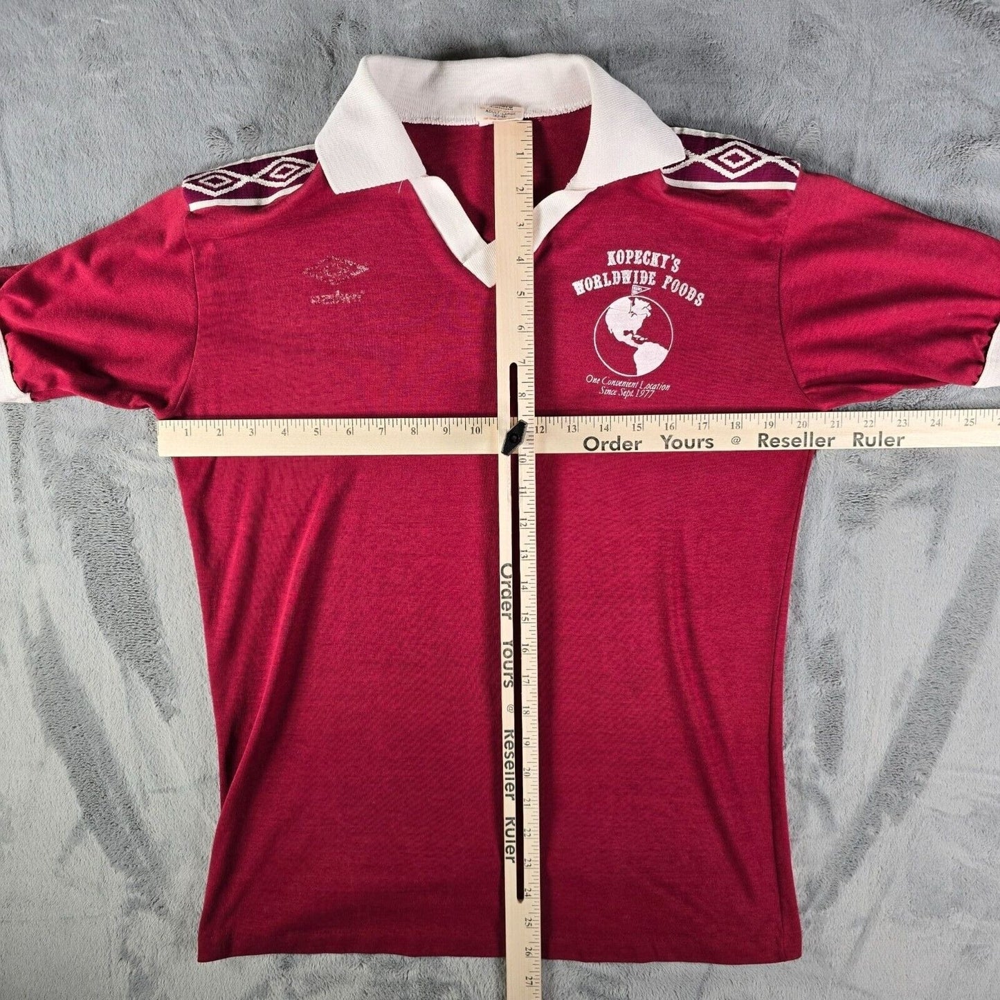 Vintage 1980s Umbro Kopecky's Worldwide Foods Wisconsin Soccer Jersey (Large)