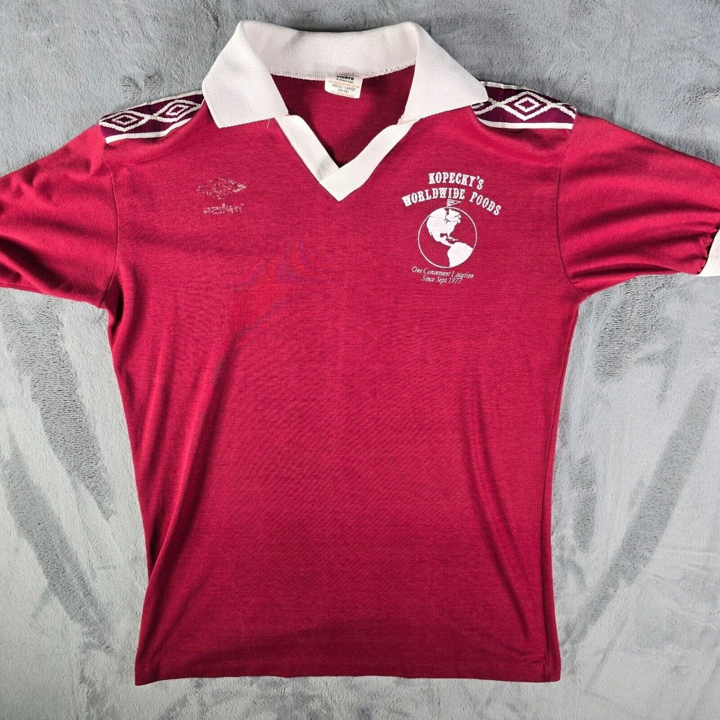 Vintage 1980s Umbro Kopecky's Worldwide Foods Wisconsin Soccer Jersey (Large)