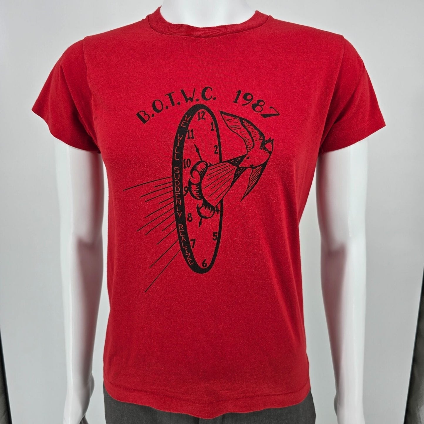 Vintage 1987 B.O.T.W.C. "We Will Suddenly Realize" Surreal Graphic T-Shirt (S)