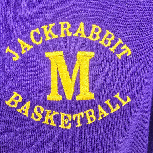 Vintage 1990s Mesa High School Jackrabbit Basketball Purple Turtleneck (L)