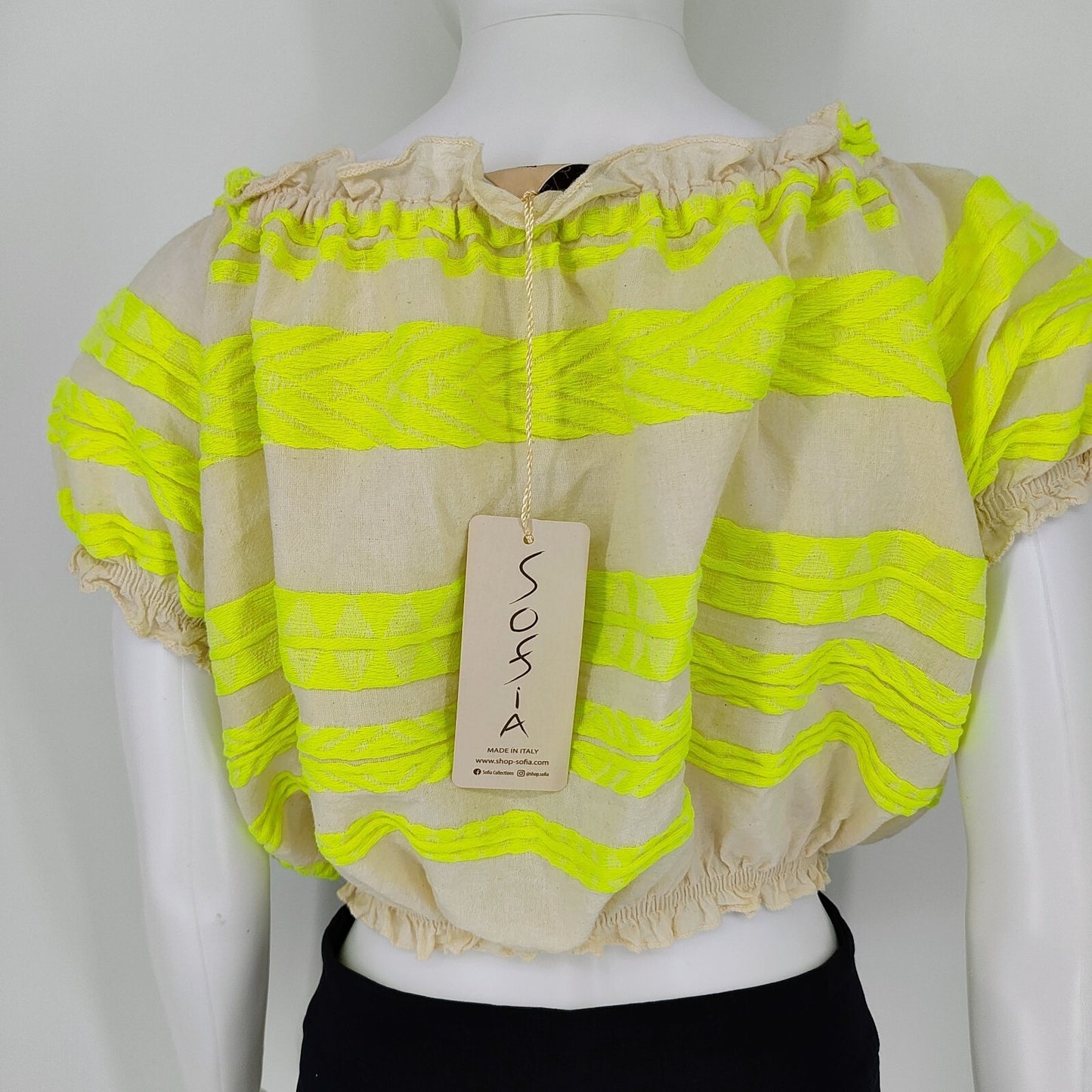 NWT Anthropologie Sofia Women's Made in Italy Gray Green Blouse $110 Retail (L)