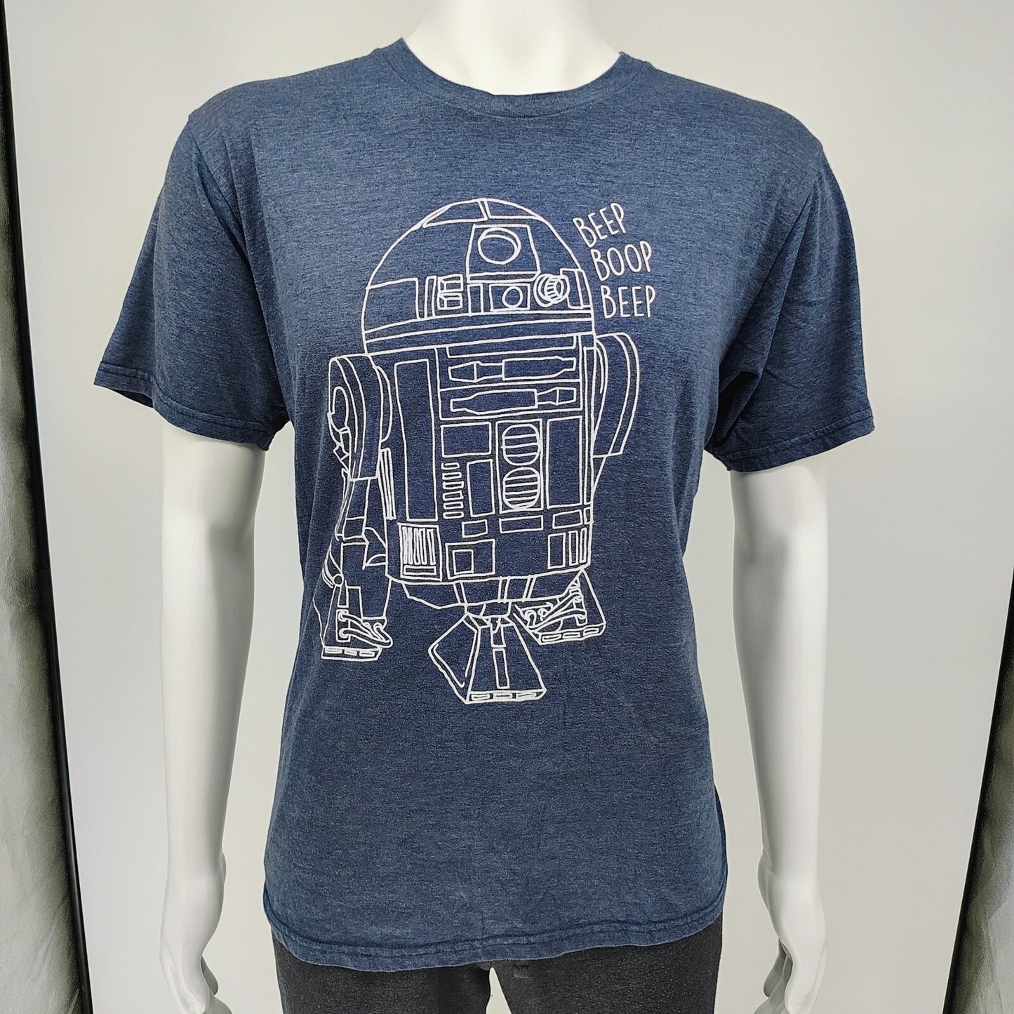 Star Wars R2-D2 "Beep Boop Beep" Line Drawing Graphic T-Shirt (Large)