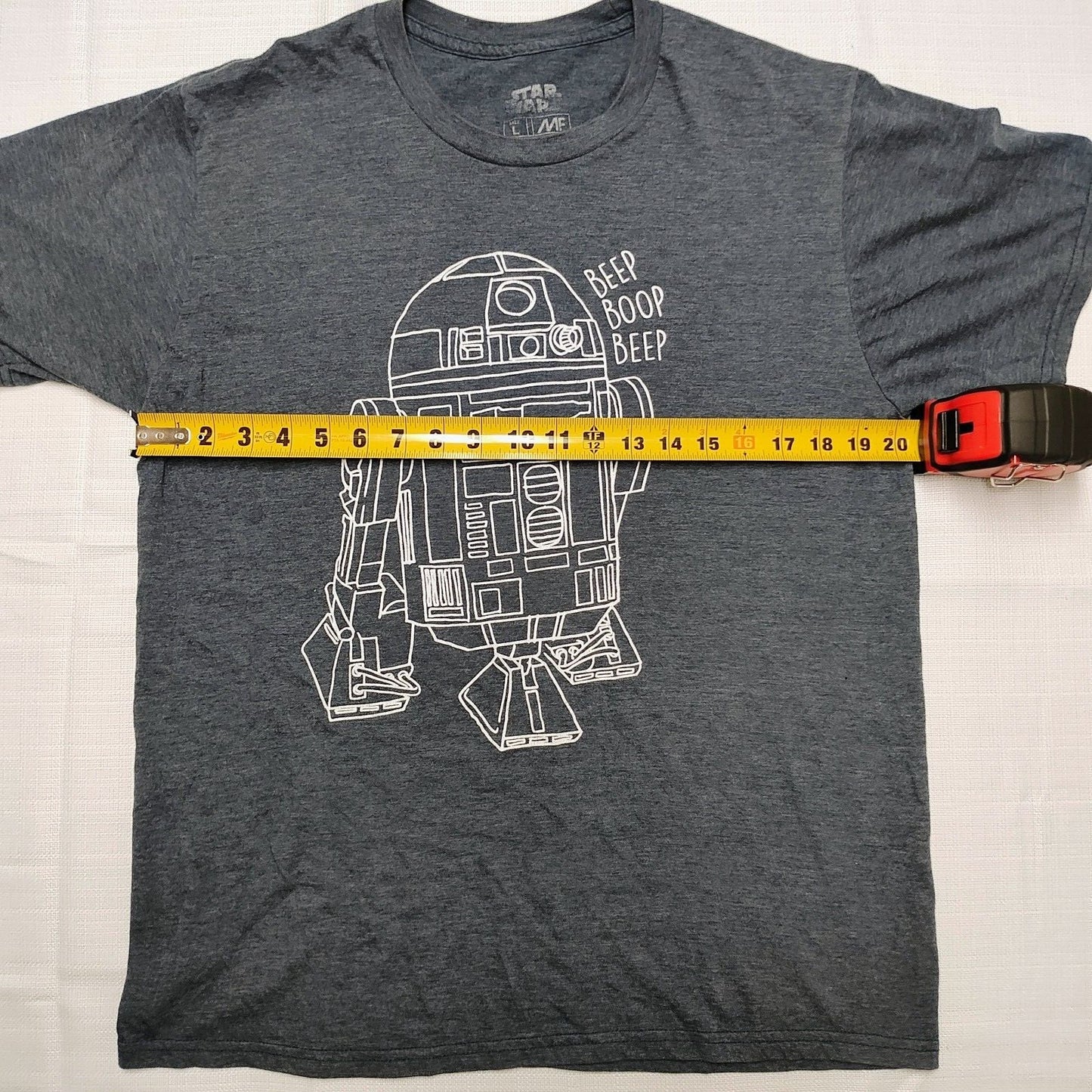 Star Wars R2-D2 "Beep Boop Beep" Line Drawing Graphic T-Shirt (Large)